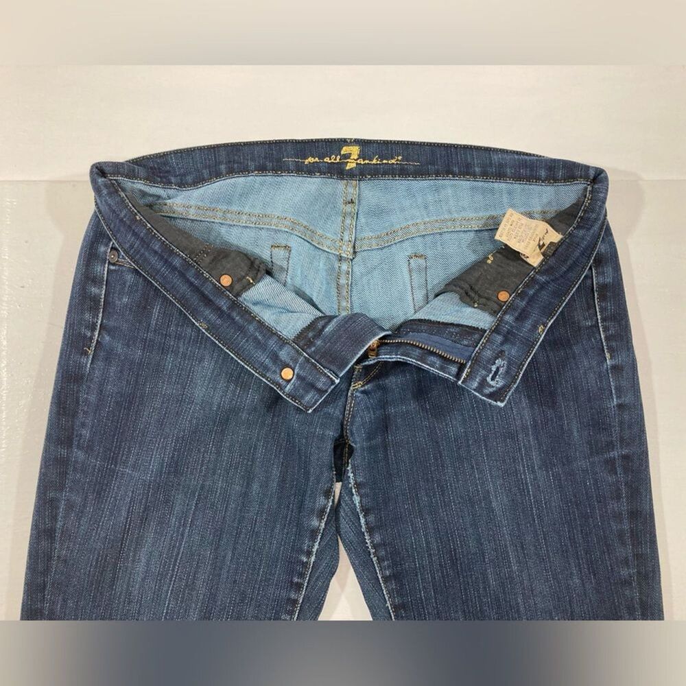 7 For All Mankind Gold Digger Jeans Womens 29 Blue Low Rise Straight Designer - Picture 7 of 12